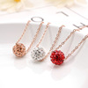 Universal necklace stainless steel, spherical fashionable accessory, European style, diamond encrusted, wholesale