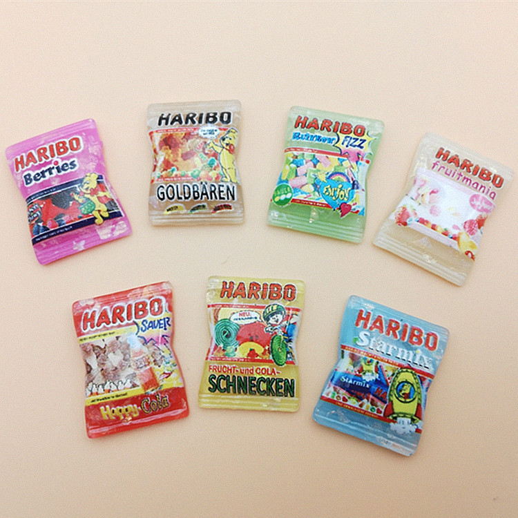 Japanese and Korean Cross-border Cartoon Simulation Sequins Candy Bag DIY Flat Bottom Resin Accessories Mobile Phone Case Refrigerator Sticker