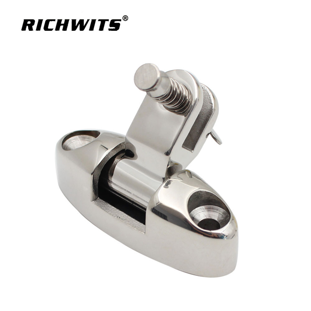 RICHWITS 不锈钢弹簧抽销摇摆山形座 游艇遮阳配件 船用甲板合页