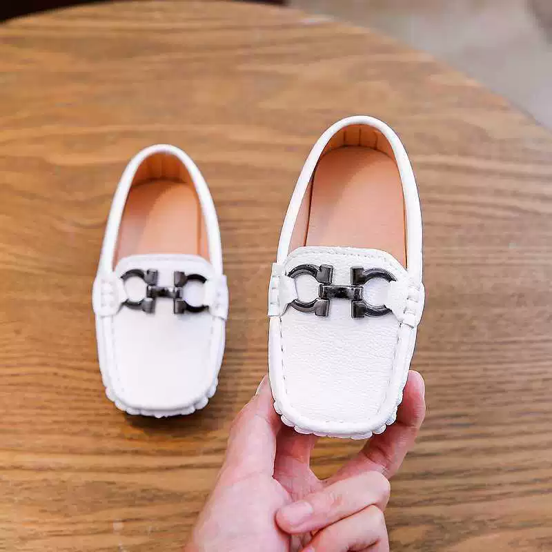 Детская обувь, новинка весны 2020, обувь без шнуровки в Корейском стиле для мальчиков, кожаная обувь на мягкой подошве для девочек, с квадратным носком