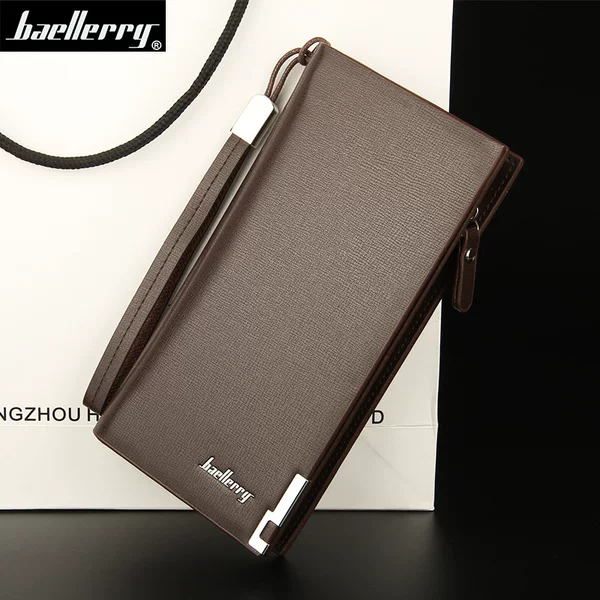 Men's Wallet Long baellerry Zipper Multi-functional Wallet Large Capacity High-end Sense Explosive Clutch for Men