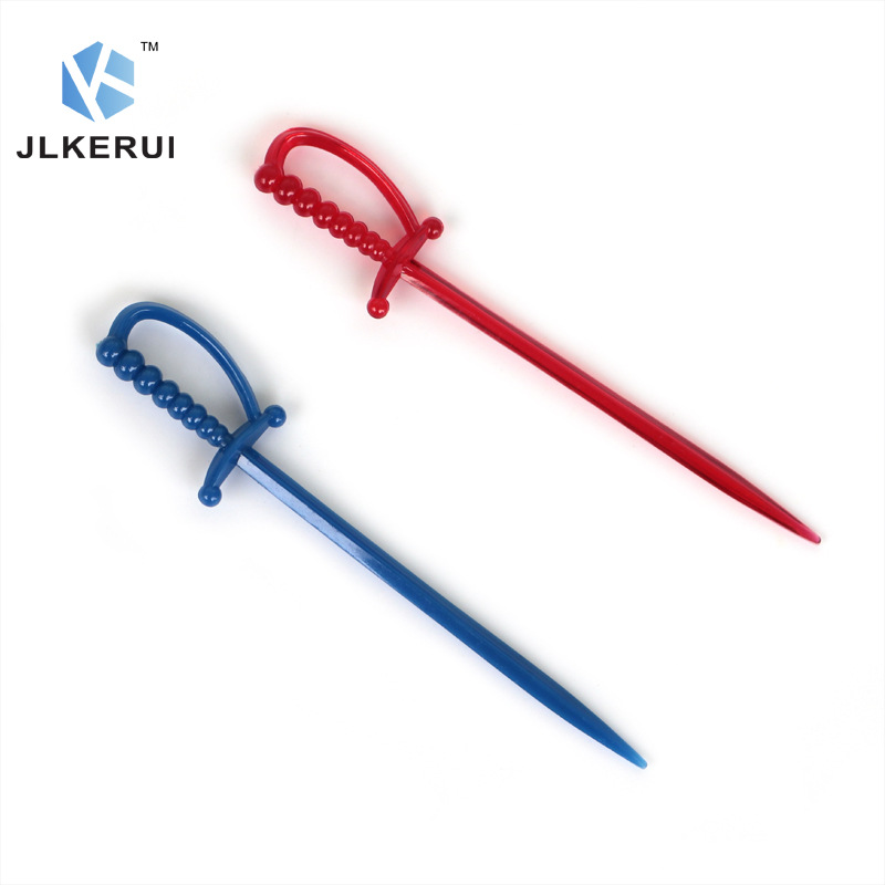 Signo de cóctel de aguja de fruta de estilo occidental de comercio exterior signo de postre de plástico desechable color creativo tipo espada aguja de fruta