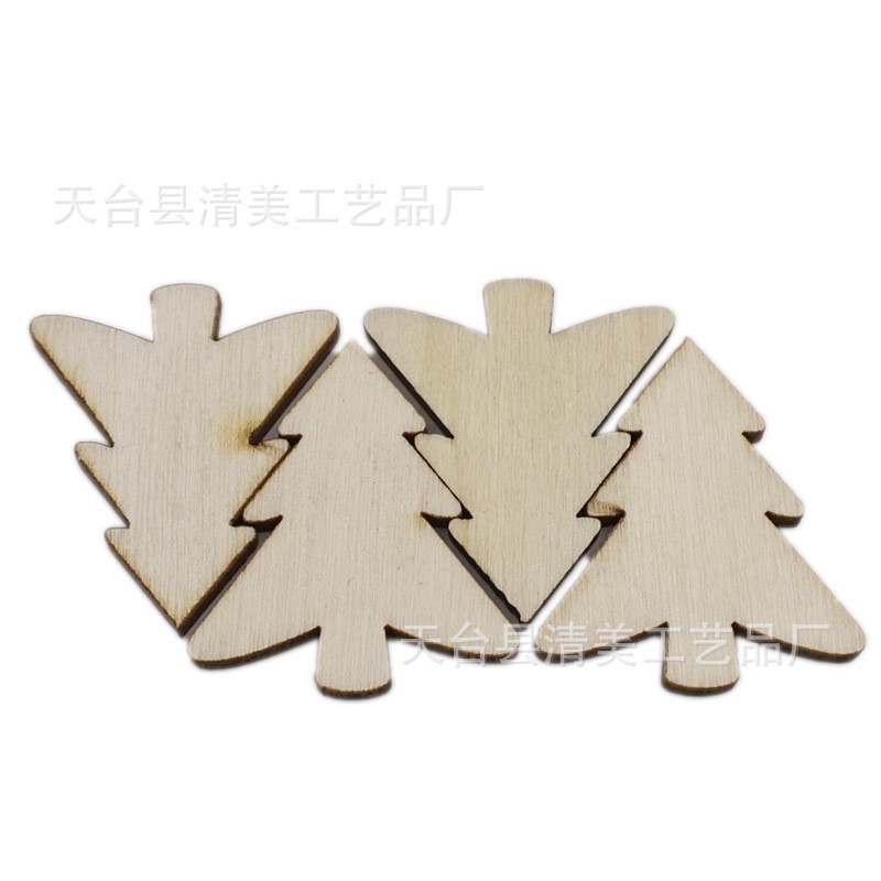22*32mm tronco árbol de Navidad decoración de madera para niños parche hecho a mano 50 piezas en un paquete