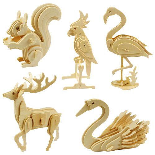 Children's wooden puzzle 3D puzzle blocks animal intellectual development toy outdoor expansion DIY assembly model