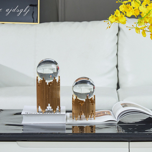 Creative Nordic Luxury Crystal Ball Decorative Item Modern Living Room TV Cabinet Foyer Wine Cabinet European Home Decor 