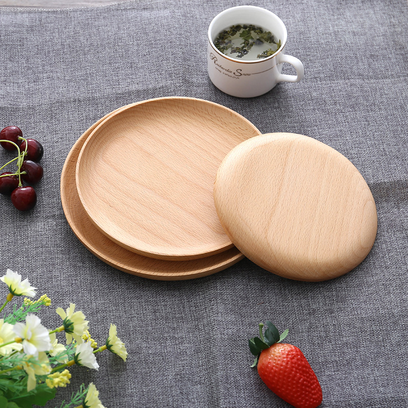 Bandeja de pizza de madera cocina bandeja pequeña de madera de almacenamiento de exportación simple escritorio multifuncional comida japonesa Nórdica