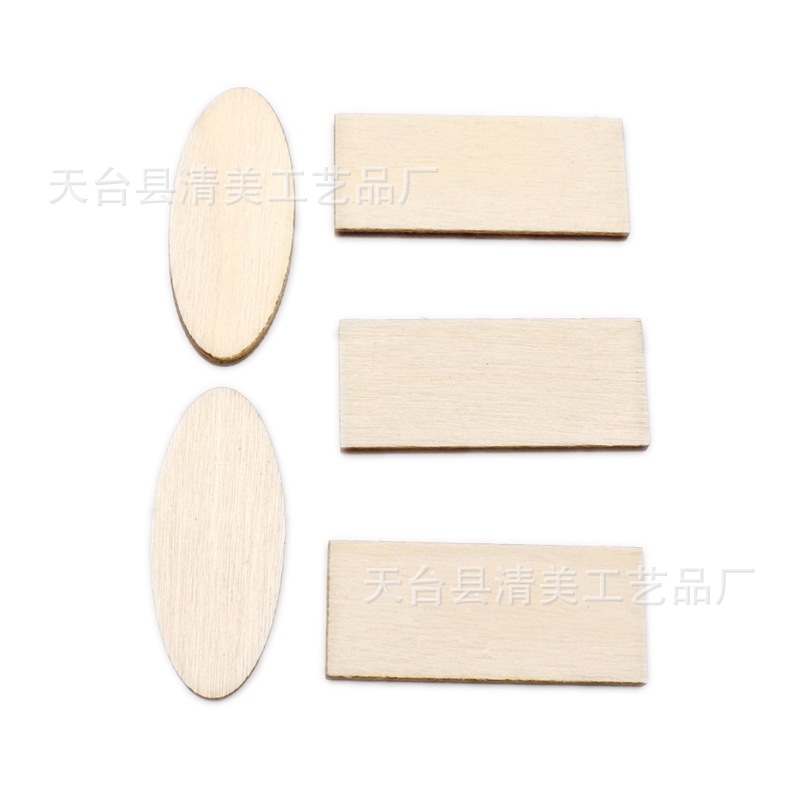 Troncos de bricolaje, una variedad de formas, piezas de madera, triángulos mixtos, amor, rectángulos y otras piezas de madera decorativas 100 piezas/paquete