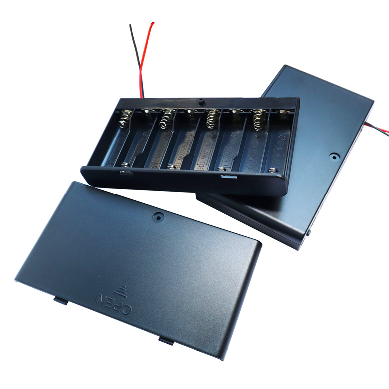 8节5号12V电池盒 AAX8 12V电池盒 八节五号电池盒 带开关电池盒