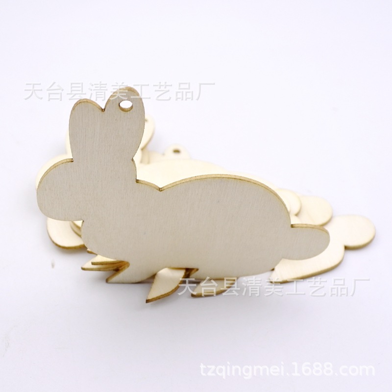 DIY conejito pieza de madera dibujos animados lindo conejito forma decoración pieza de madera 20 piezas en un paquete