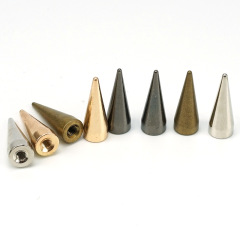 Tapered point rivets DIY pet collar decoration rivets made of brass material pointed screws for shoes bags clothing accessories
