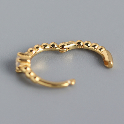 YHE0188 European and American cross-border S925 sterling silver INS style round bead earrings, diamond earrings, ear buckles, versatile silver earrings