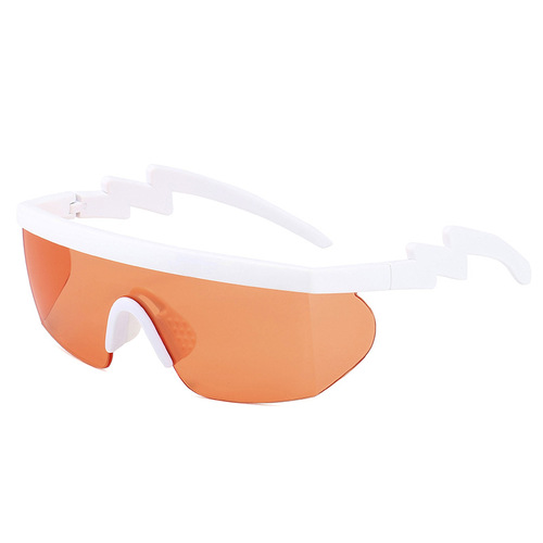 Factory customized 19102 European and American one-piece sunglasses lightning legs outdoor sports cycling glasses irregular sunglasses