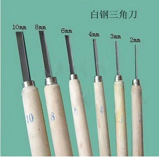 批发供应木雕工具 V形白钢雕刻三角刀 线条刀 木雕 白钢线条 未磨