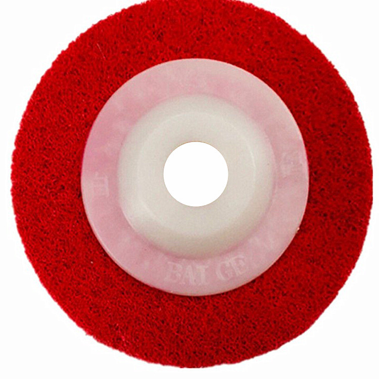 100*12*16孔 白鸽红色尼龙轮 角向不织布抛光轮 纤维轮现货供应