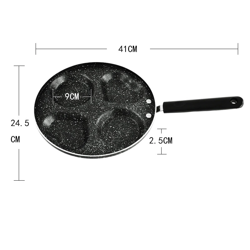 Four Kong Love Breakfast Frying Egg Home Pot Speed ​​Folding ​​Oks Pot Flat Denci