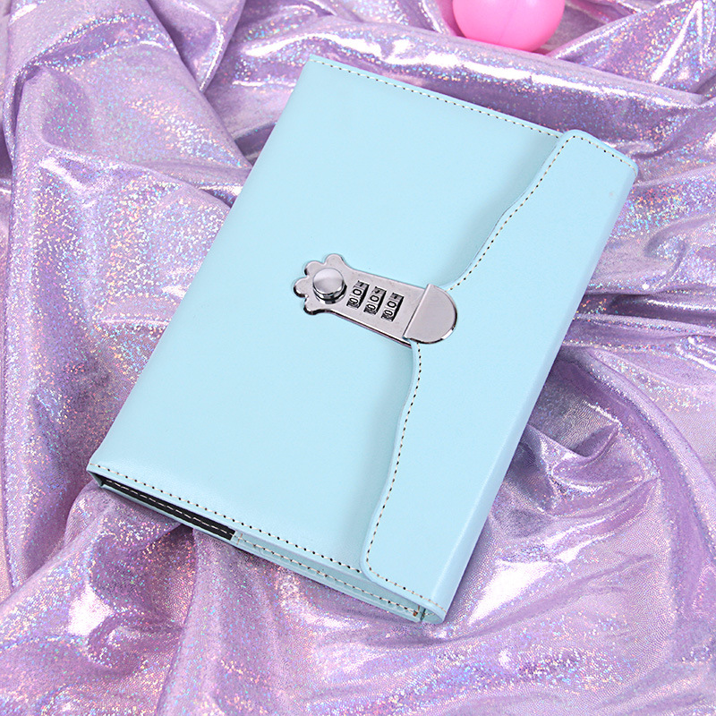 Boyao diario con cerradura contraseña libro grueso A5 Xiaoqing principiante cuenta libro estudiante Notebook Bloc de notas