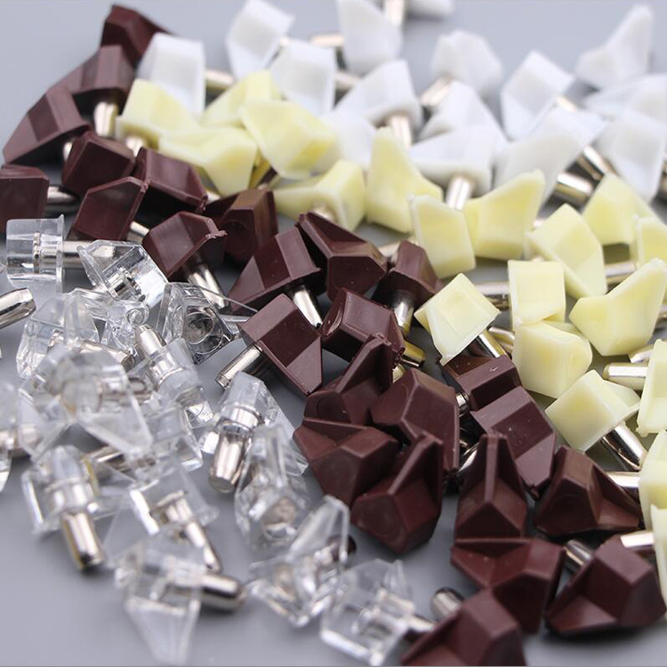 Blanco marrón amarillo partición pin soporte de estante de plástico gabinete armario soporte de tablero soporte de estante transparente soporte de tablero de vidrio