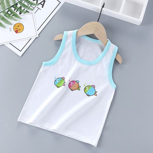 Children's vest pure cotton summer thin foreign trade children's clothing cartoon boys and girls sleeveless tops single piece suspenders wholesale