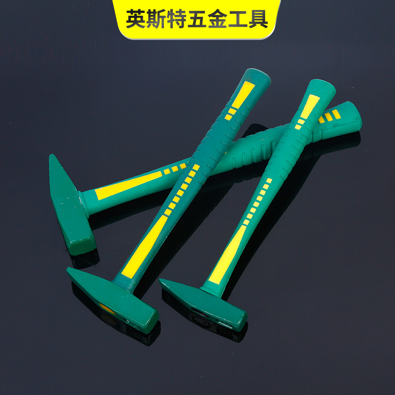 45#钢钳工锤 绿色包柄机械建筑多功能五金工具钳工锤子厂家批发