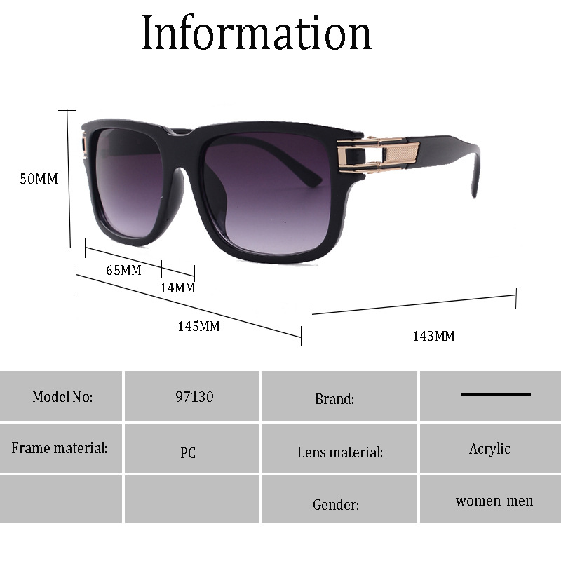 Occhiali da sole quadrati rétro per uomo e donna alla moda_voghion.com