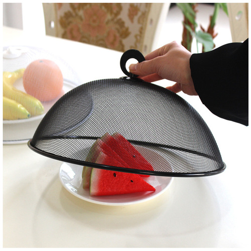 Circular food cover for protecting vegetables from flies and cockroaches, made of iron mesh, manufacturer direct supply, kitchen home use, small size.
