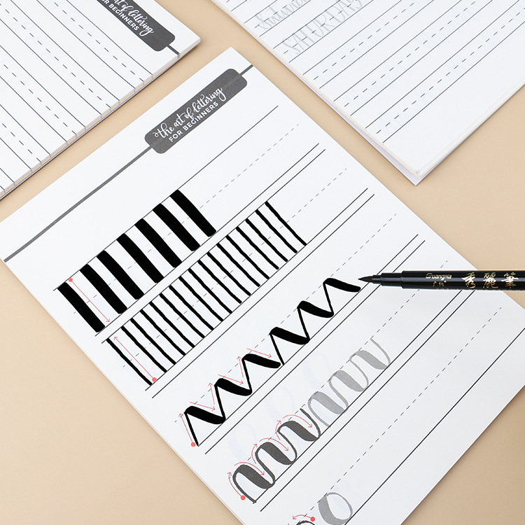 BrushLettering Diario Frase en inglés fuente de arte digital carta flor cuerpo cuaderno de ejercicios cuaderno transfronterizo