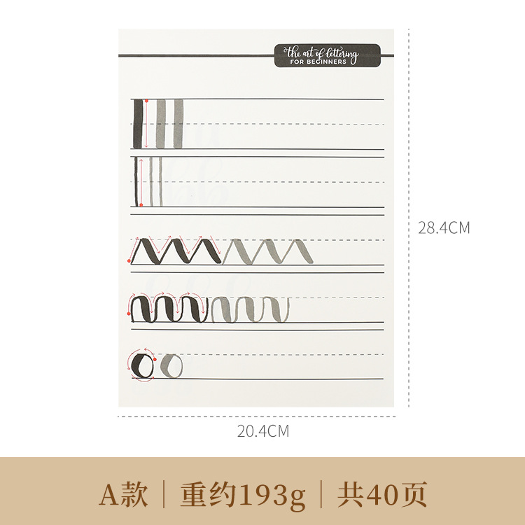 BrushLettering Diario Frase en inglés fuente de arte digital carta flor cuerpo cuaderno de ejercicios cuaderno transfronterizo