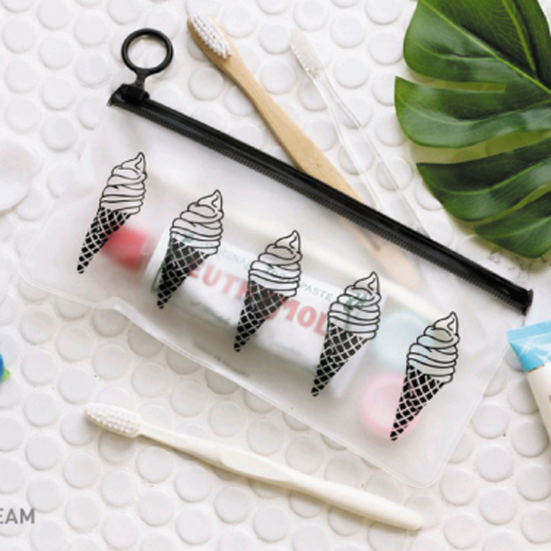 现货磨砂拉链袋PVC包装袋透明防水洗漱收纳袋日用品口罩袋