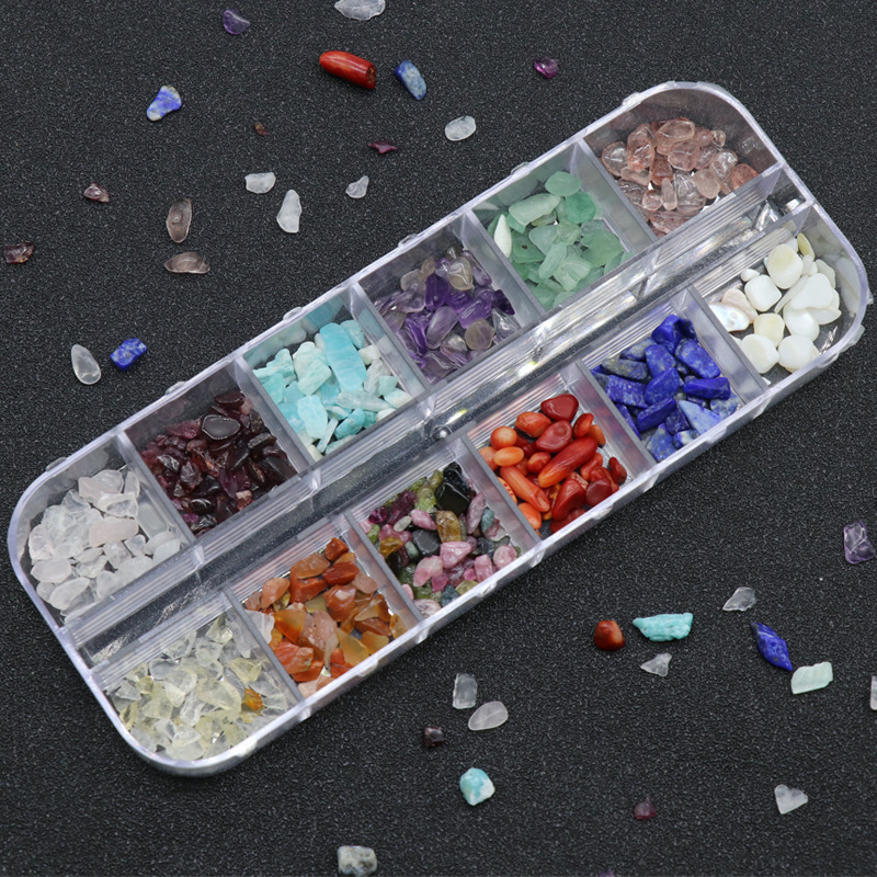 Crystal agate gem gravel 12 kinds citrine amethyst agate jade gravel DIY Japanese nail sequins