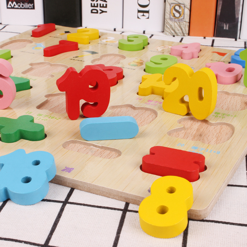 1-3 años de edad los niños de la mano digital Junta tridimensional rompecabezas bebé Desarrollo Inteligencia Montessori Educación Temprana Juguetes Educativos