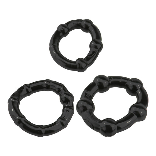 Men's Locking Precaution Ring Three-Color Ring Novelty Set with Smooth Beads, Three Options Available Wholesale Adult Toy