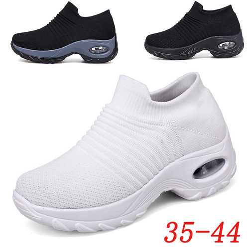 Cross-border e-commerce direct supply of large size women's shoes air cushion fly knit sports shoes over-the-foot shoes fashion casual shoes socks shoes foreign trade