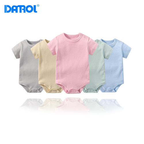 Light plate pure white baby shoulder button short-sleeved triangle hoodie double-sided cotton bottoming bag ass jumpsuit jumpsuit