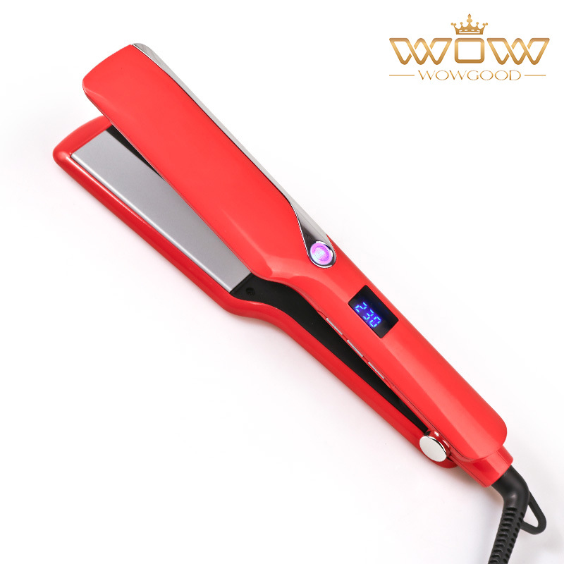 Alisador de placas anchas con regulador digital, rizador profesional