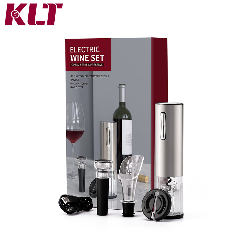 Kelitong fábrica de suministro de vino tinto de múltiples funciones de cuatro en un traje abridor de botellas eléctrico de Cuatro en Uno abridor de botellas