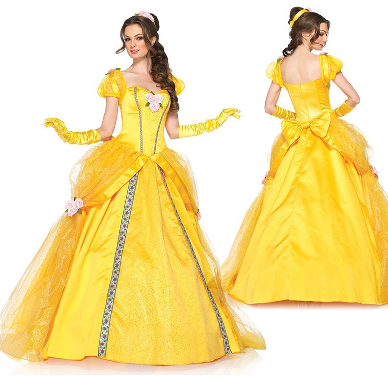 Halloween Costume Belle Princess Dress Adult Beauty and the Beast Anime Belle Dress Cos Performance Costume Halloween Costume Belle Princess Dress Adult Beauty and the Beast Anime Belle Dress Cos Performance Costume