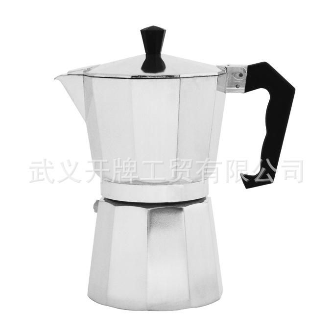 Transfronterizo en stock creativo italiano portátil hogar cafetera de aluminio octogonal café mocha olla al por mayor