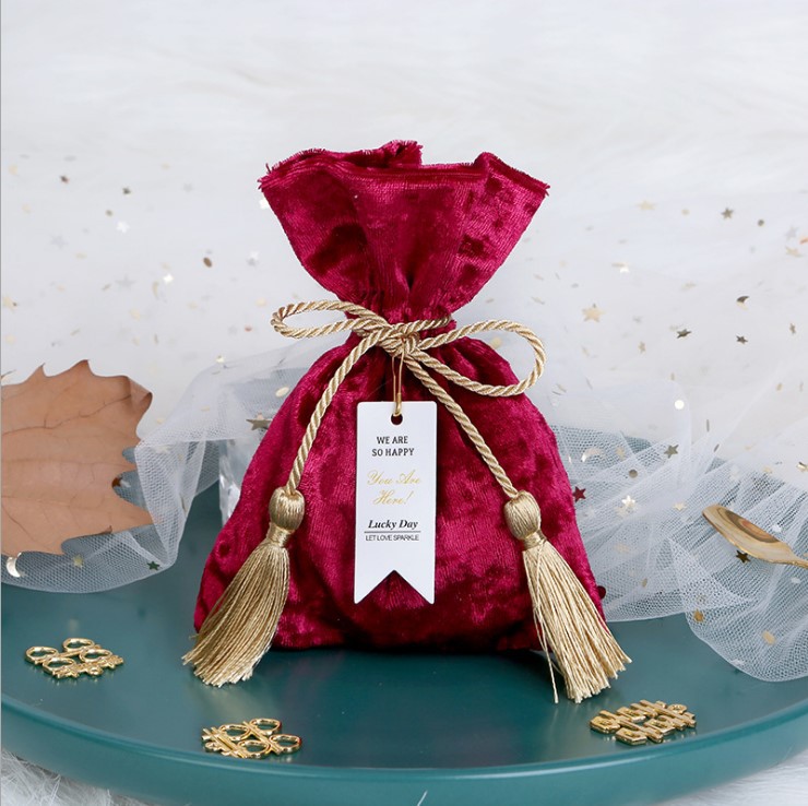 中式丝绒布袋子回礼喜糖袋喜糖盒子伴手礼糖果结婚用品礼品盒
