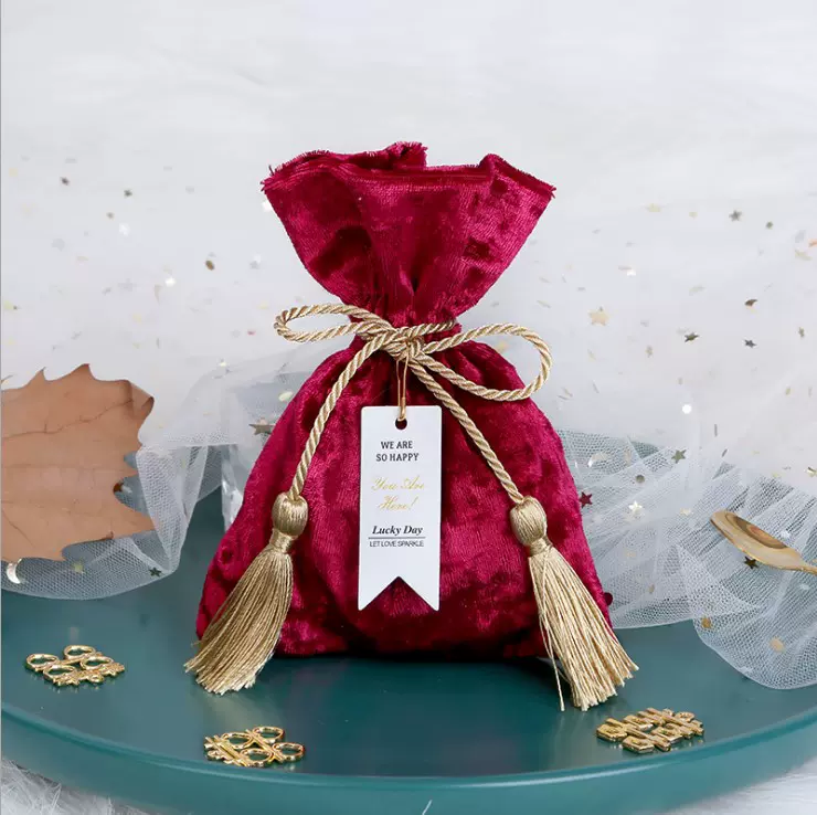 中式丝绒布袋子回礼喜糖袋喜糖盒子伴手礼糖果结婚用品礼品盒婚礼