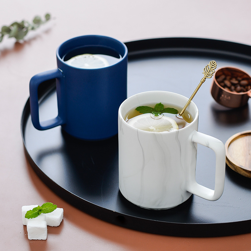 Estilo nórdico creativo taza de agua taza de café Taza de cerámica vintage con tapa taza caja de regalo