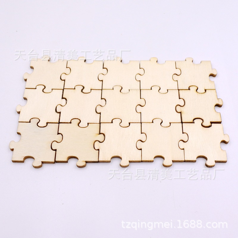 15/20/30/40mm ensamblado bloques de construcción de dibujos animados rompecabezas DIY ensamblado bloques de construcción adornos de madera 50 unidades por paquete