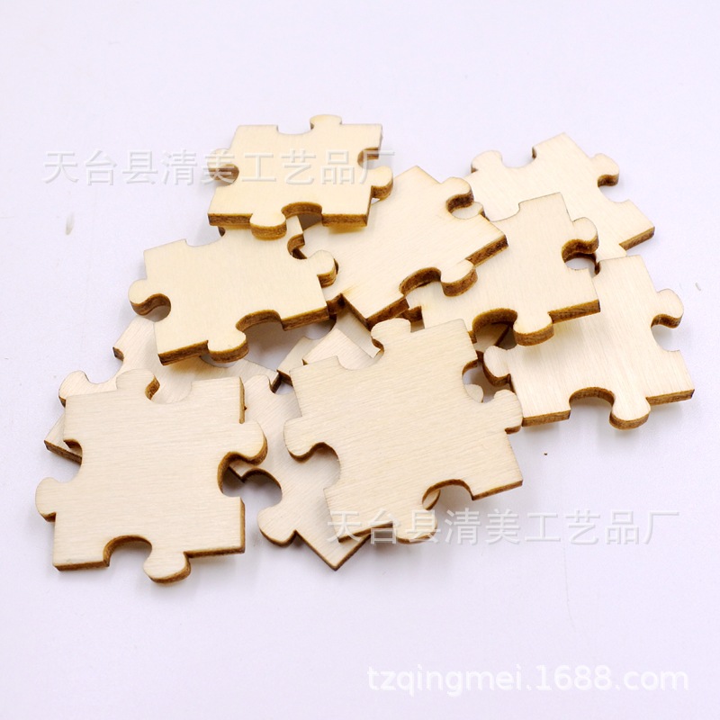 15/20/30/40mm ensamblado bloques de construcción de dibujos animados rompecabezas DIY ensamblado bloques de construcción adornos de madera 50 unidades por paquete