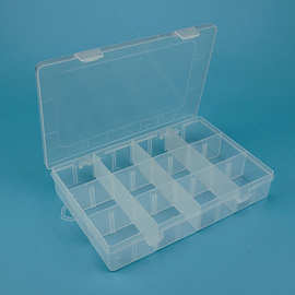 12格透明塑料盒 PP注塑包装盒 皮筋饰品串珠收纳盒 隔片可拆