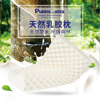 【量大从优】泰国天然乳胶枕曲线枕大颗粒按摩枕单人成人枕一件代|ms