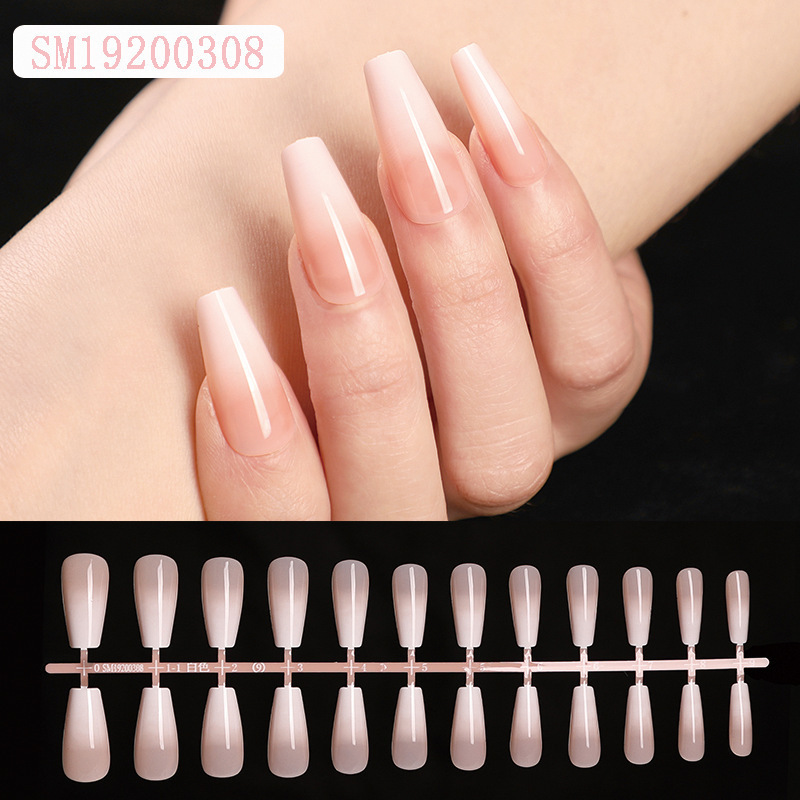 Collection French Fake Nail Foot French Wear Nail Gradient Nail Skin Color Nail Naked Strip Nail 24nail