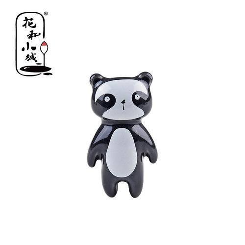 Flowers and Little Town Panda Fox Koala Cartoon Ceramic Handle Animal American Style Dresser Drawer Single Hole Handle