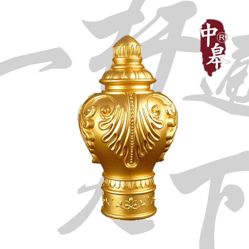 轻奢双古典头窗帘杆装饰头镂空头罗马圈罗马杆窗帘窗帘装饰头