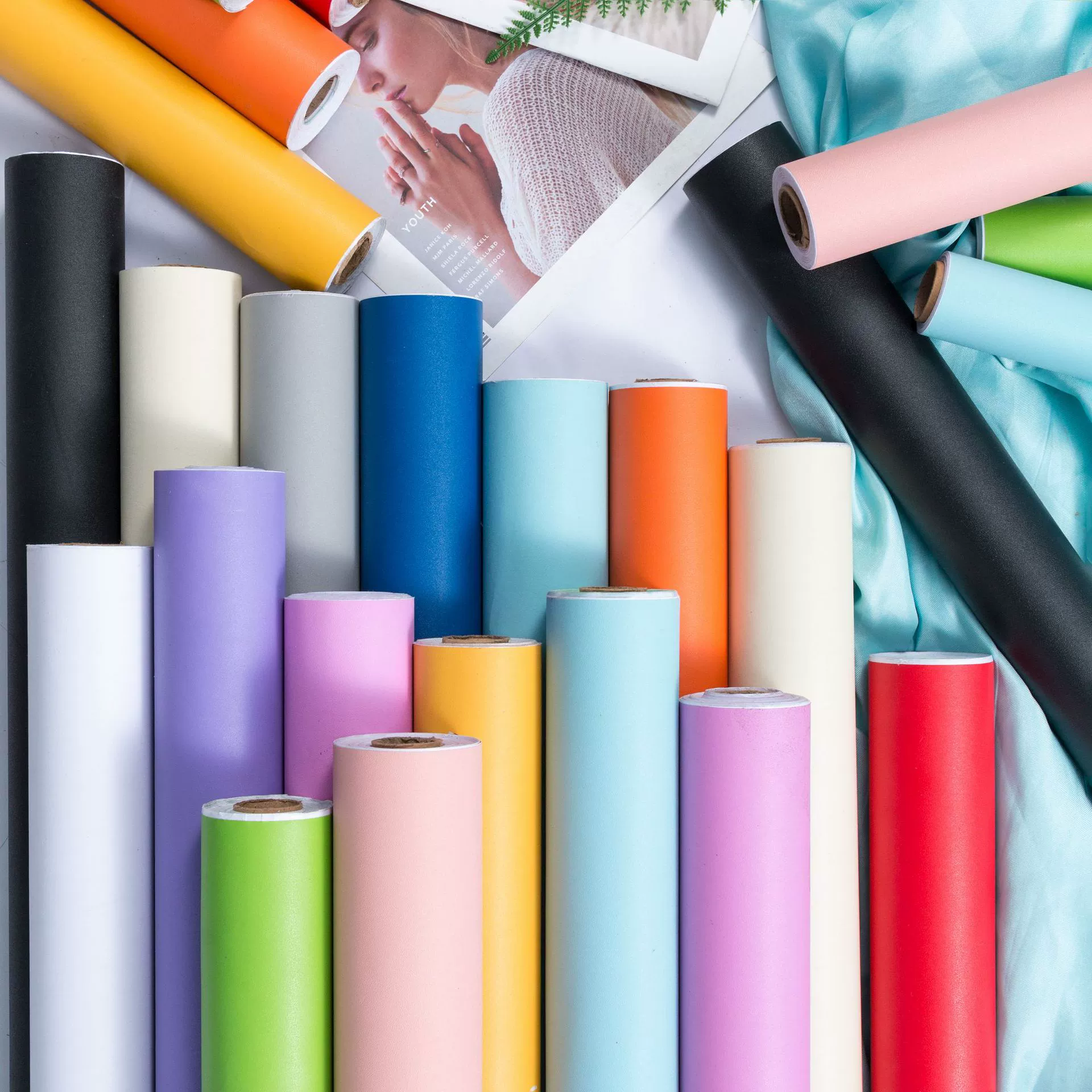 Сплошные цветные обои самоклеящиеся утолщенные обои для общежития водостойкие влагостойкие спальня гостиная декоративные интернет-знаменитости фон настенные наклейки