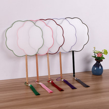 仿丝熟绢古风团扇空白扇子用于工笔绘画书法写字diy手工制作木艺