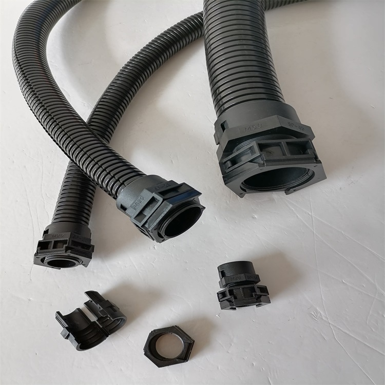 双层开口波纹管公制双层开口波纹管接头 M20*1.5双壁尼龙管接头